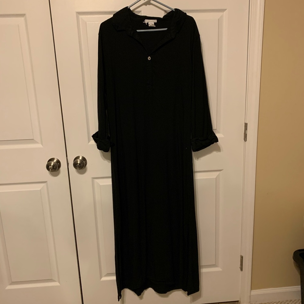 Long Maxi Dress,  Cover Up , Abaya,  Black XL